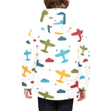 Airplane star cloud colorful Kids' Boys' Girls' Padded Hooded Jacket