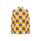 Bull Terrier Pattern Print Design 03 Women's Long Sleeve Polo Shirt