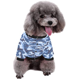 Blue camouflage pattern All Over Print Pet Dog Round Neck Fuzzy Shirt