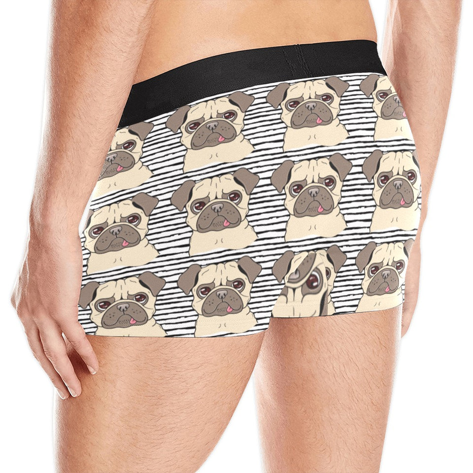 Happy pug pattern Men's All Over Print Boxer Briefs Men's Underwear