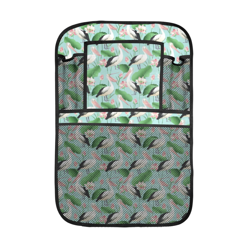 Pelican Pattern Print Design 01 Car Seat Back Organizer