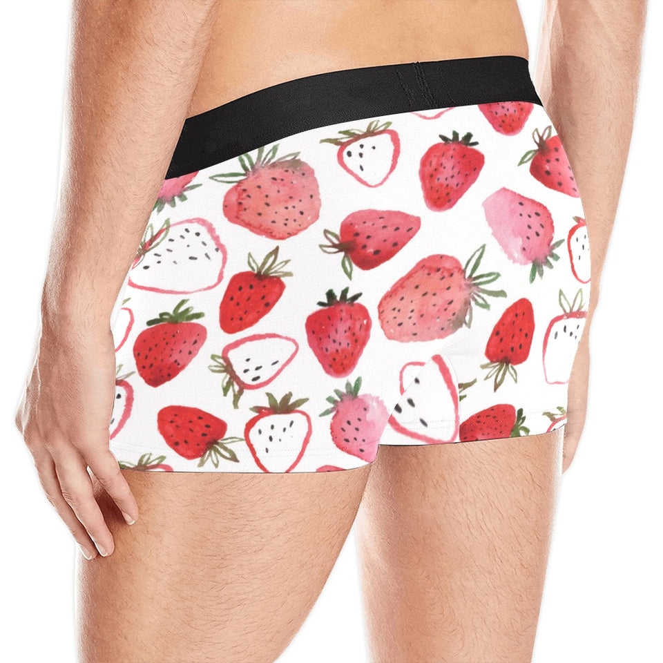 watercolor hand drawn beautiful strawberry pattern Men's All Over Print Boxer Briefs Men's Underwear