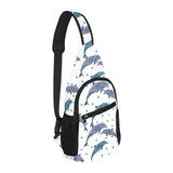 Dolphins pattern dotted background All Over Print Chest Bag