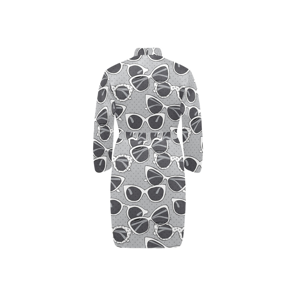 Sun Glasses Pattern Print Design 04 Men's Long Sleeve Belted Night Robe