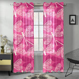 Beautiful dragonfly pink background Gauze Curtain