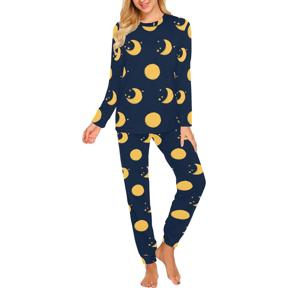 Moon star pattern Women's All Over Print Pajama Set