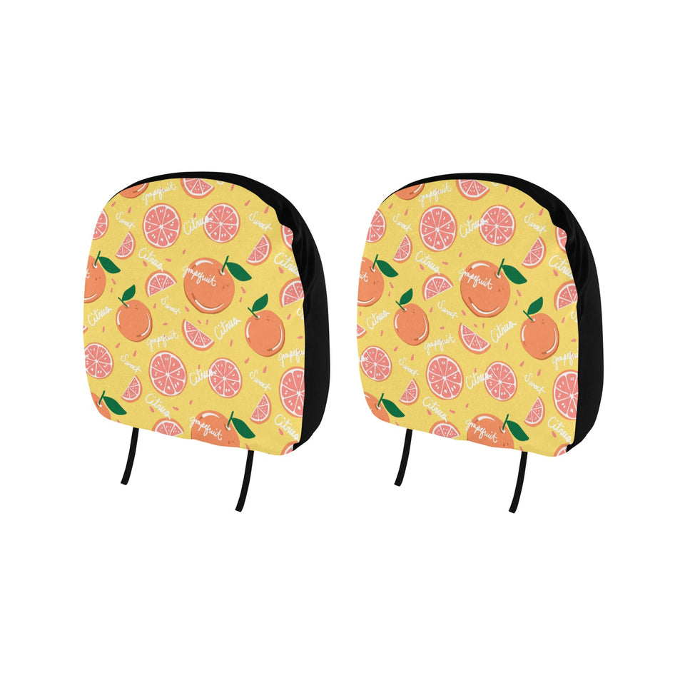 Grapefruit yellow background Car Headrest Cover
