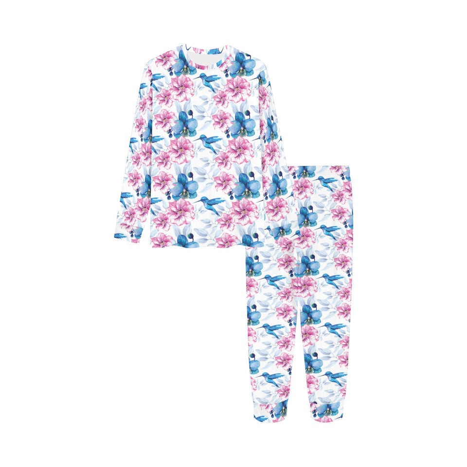 Hummingbird Pattern Print Design 02 Kids' Boys' Girls' All Over Print Pajama Set