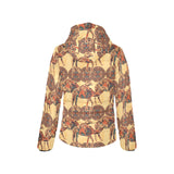 Camel polynesian tribal design pattern Women's Padded Hooded Jacket