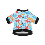 Blue red orange starfish pattern All Over Print Pet Dog Round Neck Fuzzy Shirt