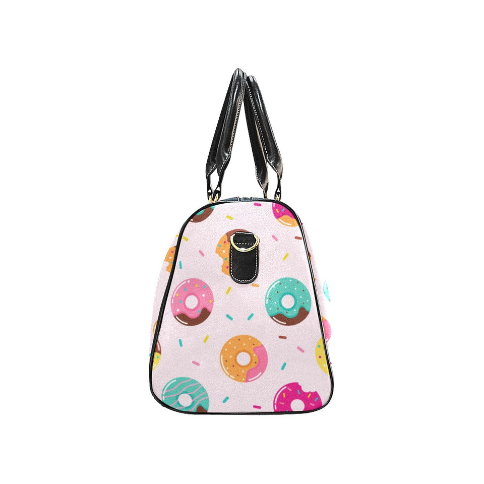 Donut pattern glaze pink background Travel Bag