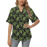Green Peas Pattern Print Design 02 Women's All Over Print Hawaiian Shirt