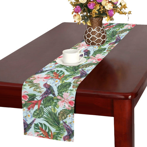 Hummingbird Pattern Print Design 05 Table Runner