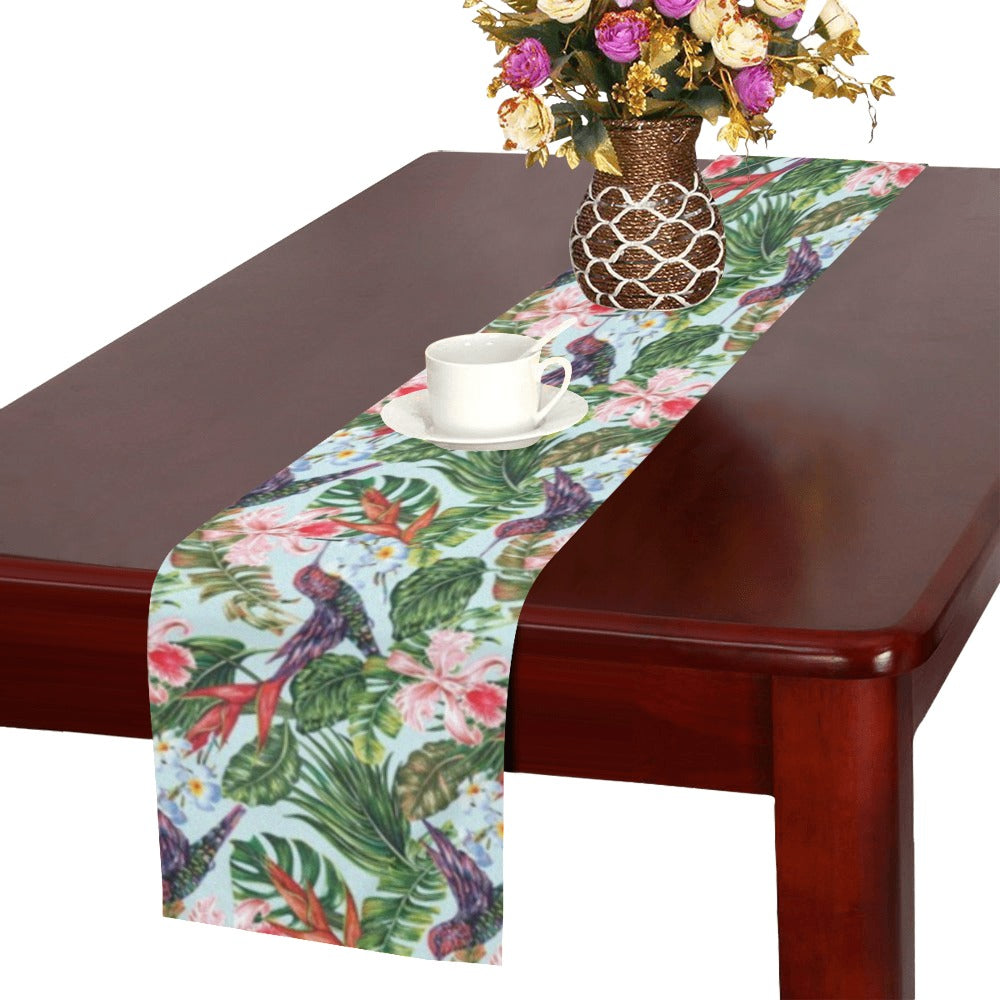 Hummingbird Pattern Print Design 05 Table Runner