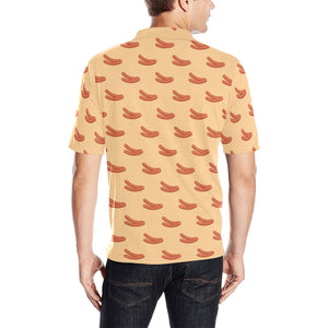 Sausage Pattern Print Design 03 Men's All Over Print Polo Shirt