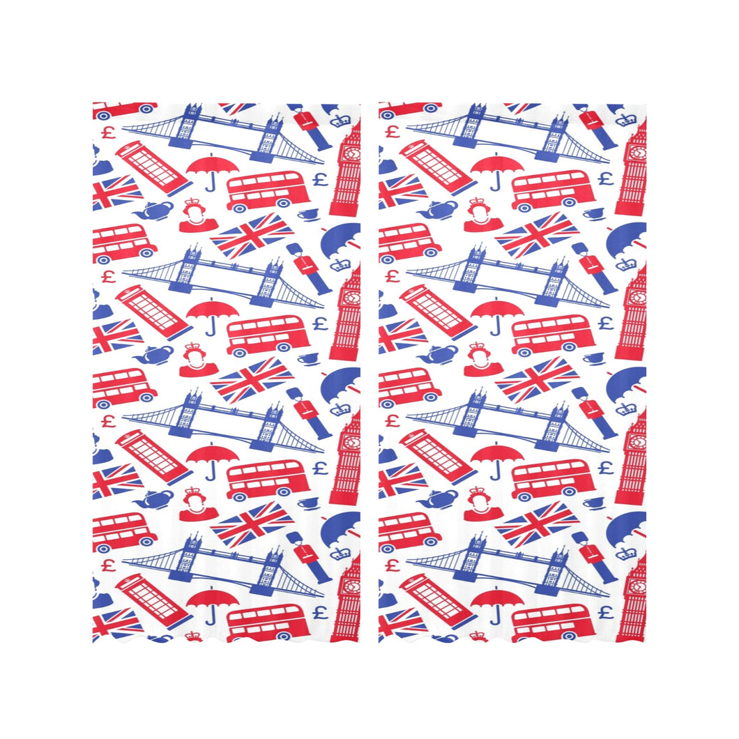 British Pattern Print Design 01 Gauze Curtain