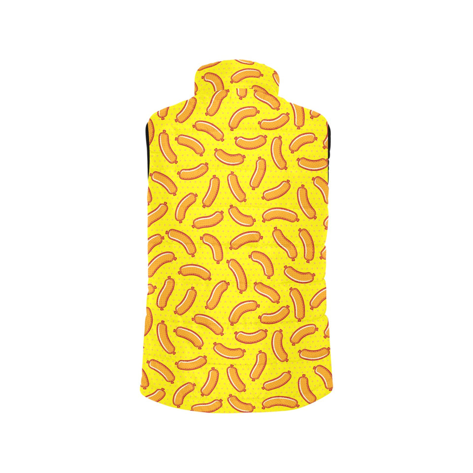 Sausage Pattern Print Design 01 Women's Padded Vest
