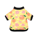 Grapefruit yellow background All Over Print Pet Dog Round Neck Fuzzy Shirt