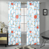 Bowling ball bowling pins blue blackground Gauze Curtain