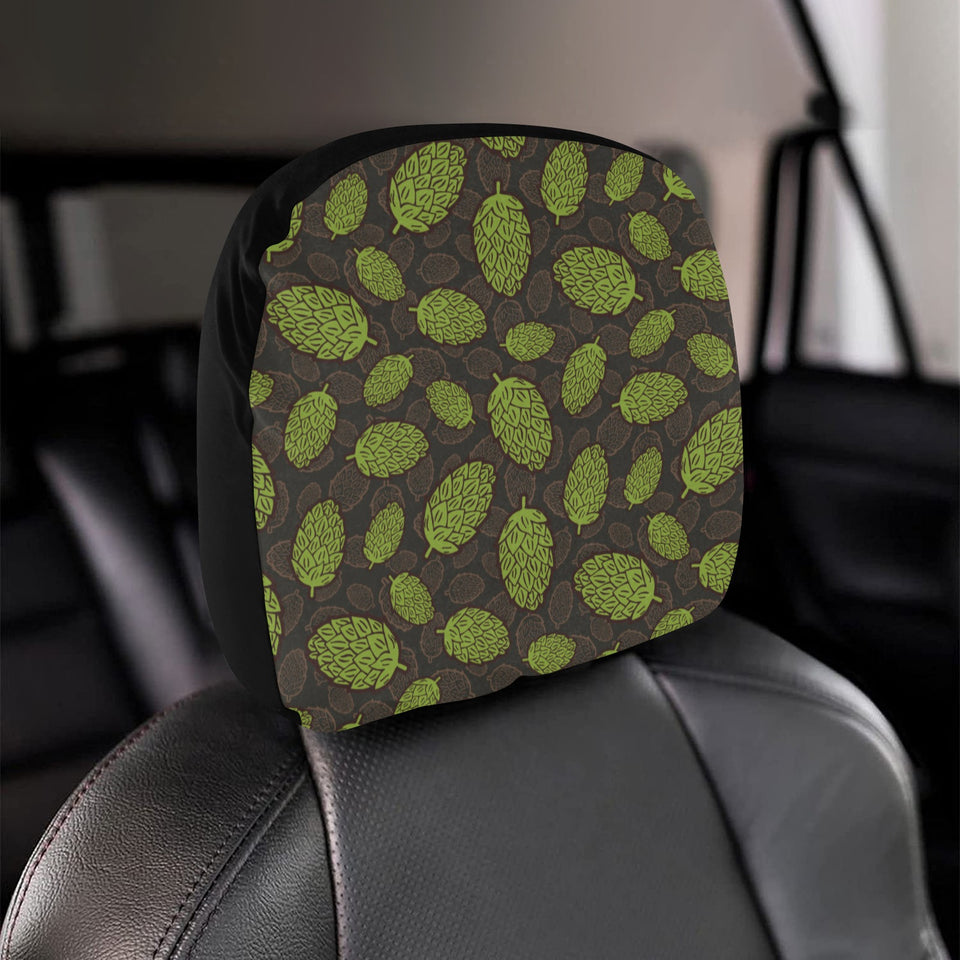Hop pattern black background Car Headrest Cover