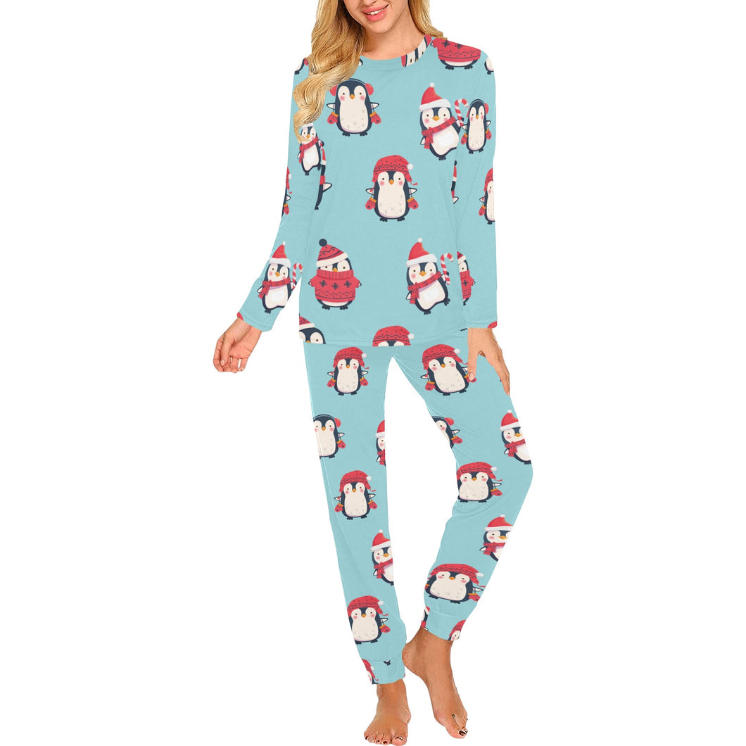 Cute penguin christmas design pattern Women's All Over Print Pajama Set