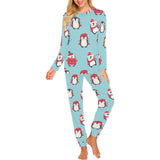 Cute penguin christmas design pattern Women's All Over Print Pajama Set