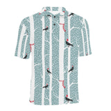 Crows christmas hat scarf Men's All Over Print Polo Shirt