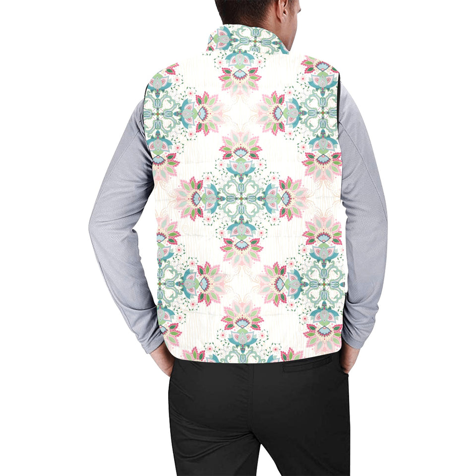 Square floral indian flower pattern Men's Padded Vest