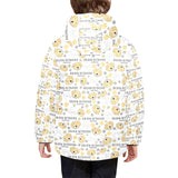 Golden Retriever Pattern Print Design 04 Kids' Boys' Girls' Padded Hooded Jacket