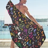 Music Notes Pattern Print Design 02 Beach Towel