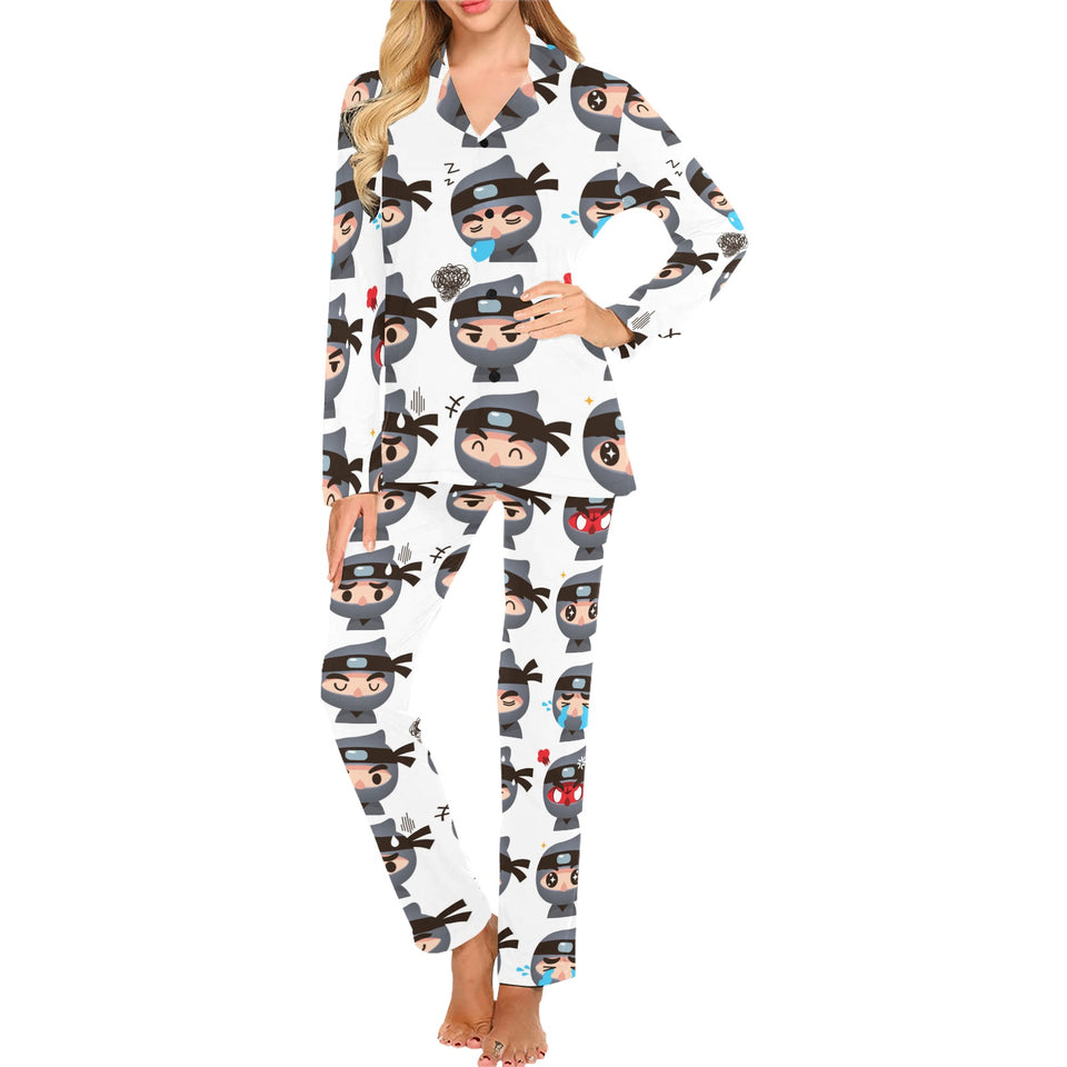 Cute ninja design pattern Women's Long Pajama Set