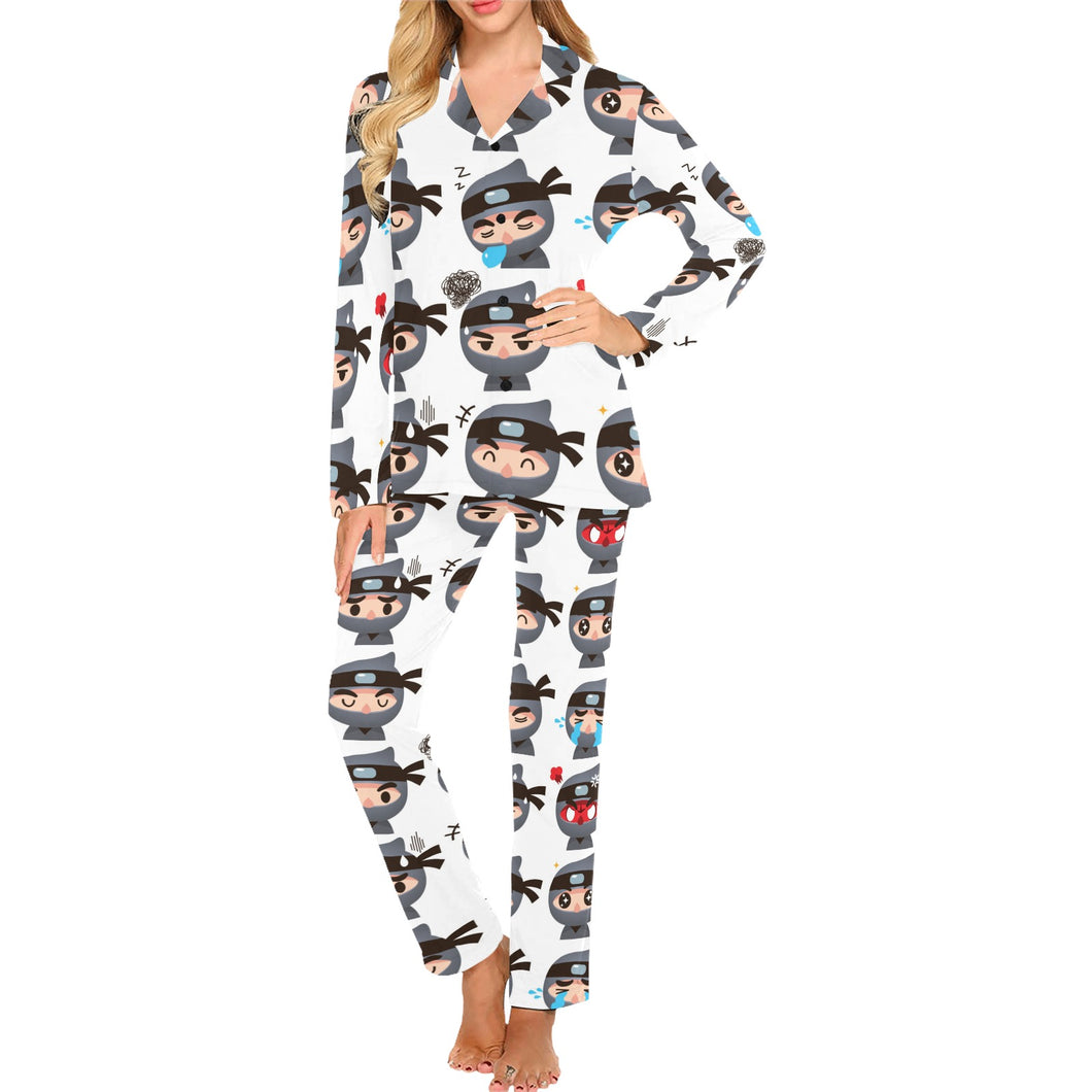 Cute ninja design pattern Women's Long Pajama Set