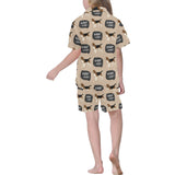 Beagle pattern Kids' Boys' Girls' V-Neck Short Pajama Set