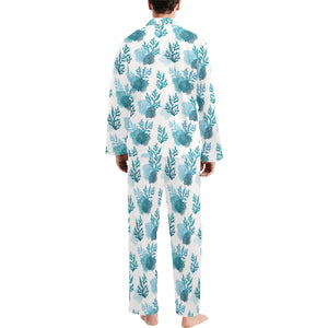 Coral Reef Pattern Print Design 04 Men's Long Pajama Set