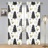 Christmas tree holly snow star pattern Gauze Curtain