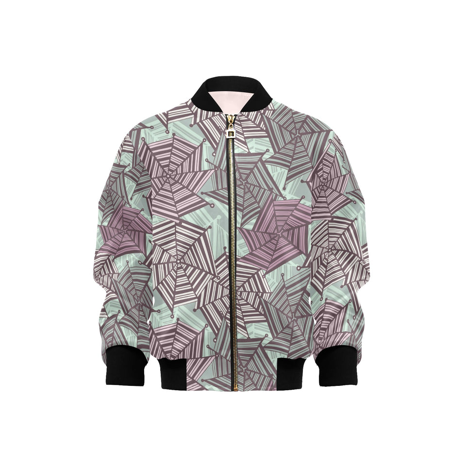 Spider web cobweb design color pattern Kids' Boys' Girls' Bomber Jacket