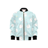 White cute hamsters heart pattern Kids' Boys' Girls' Bomber Jacket