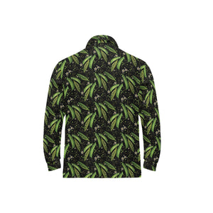 Green Peas Pattern Print Design 02 Men's Long Sleeve Polo Shirt
