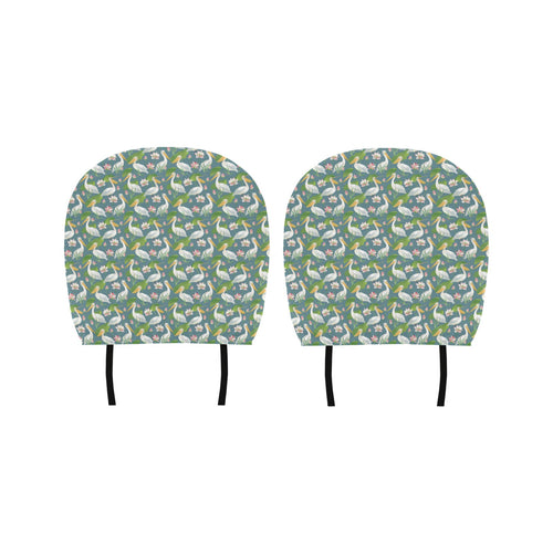 Pelican Pattern Print Design 04 Car Headrest Cover