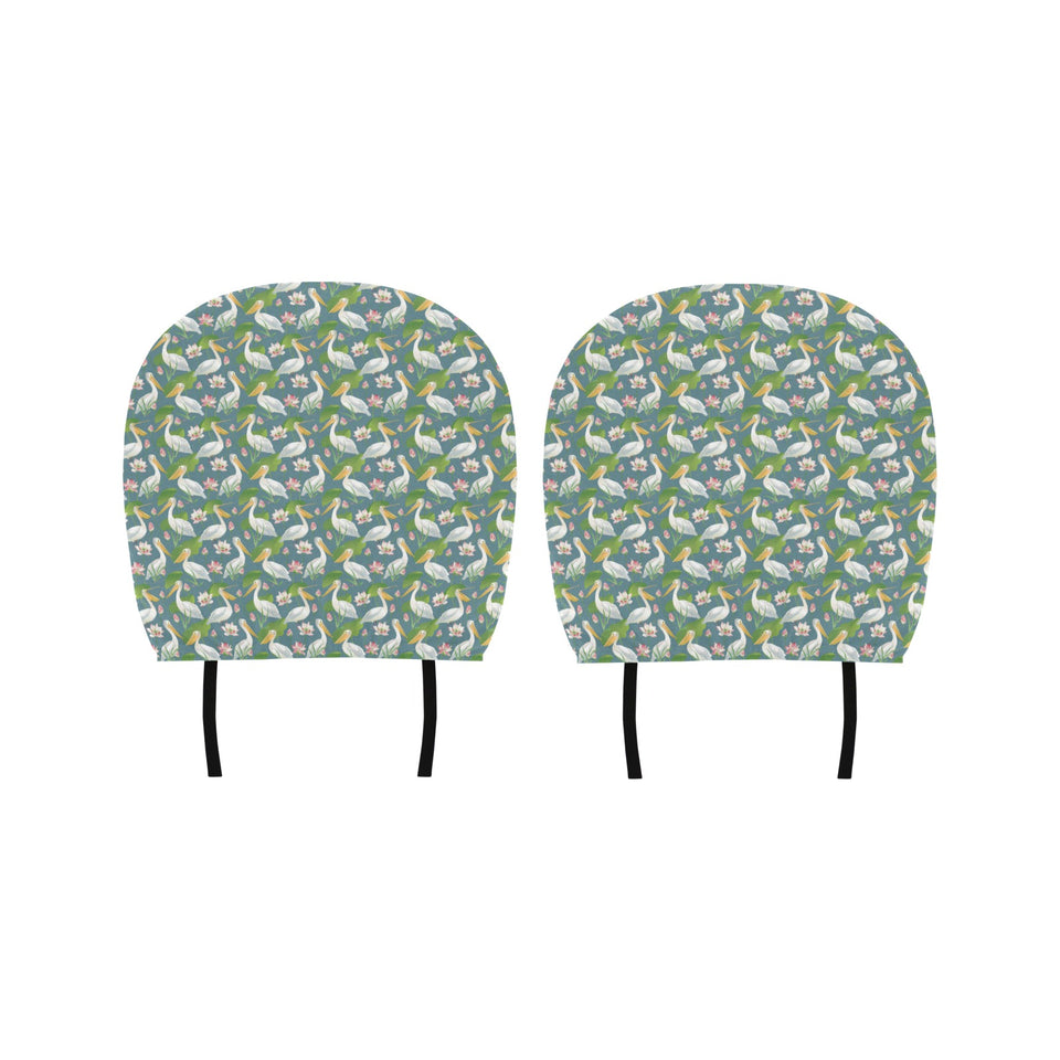 Pelican Pattern Print Design 04 Car Headrest Cover