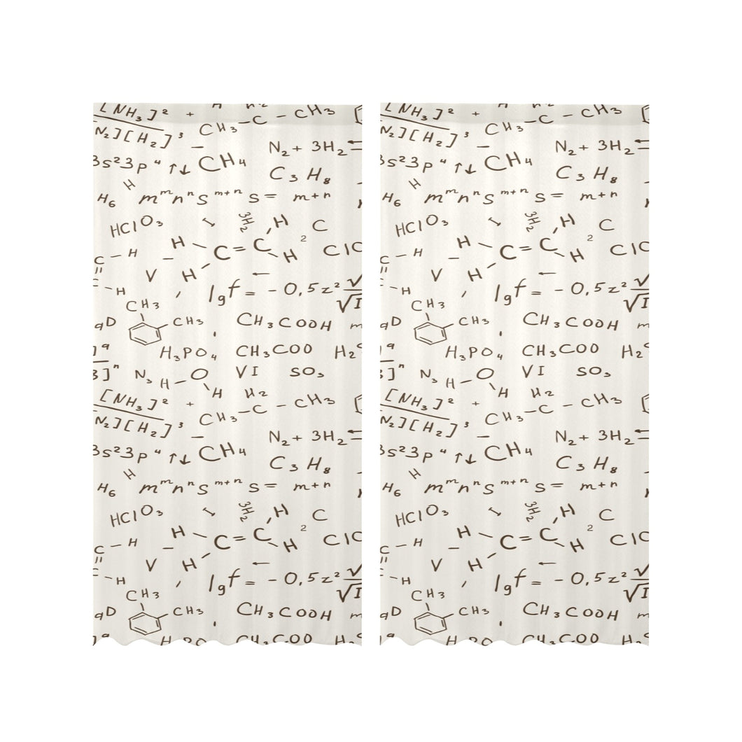 Chemistry Periodic Table Pattern Print Design 04 Gauze Curtain