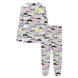 Mustache Beard Pattern Print Design 02 Women's All Over Print Pajama Set
