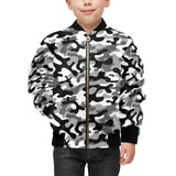 Black white camouflage pattern Kids' Boys' Girls' Bomber Jacket