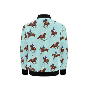 Horses running horses rider pattern Kids' Boys' Girls' Bomber Jacket