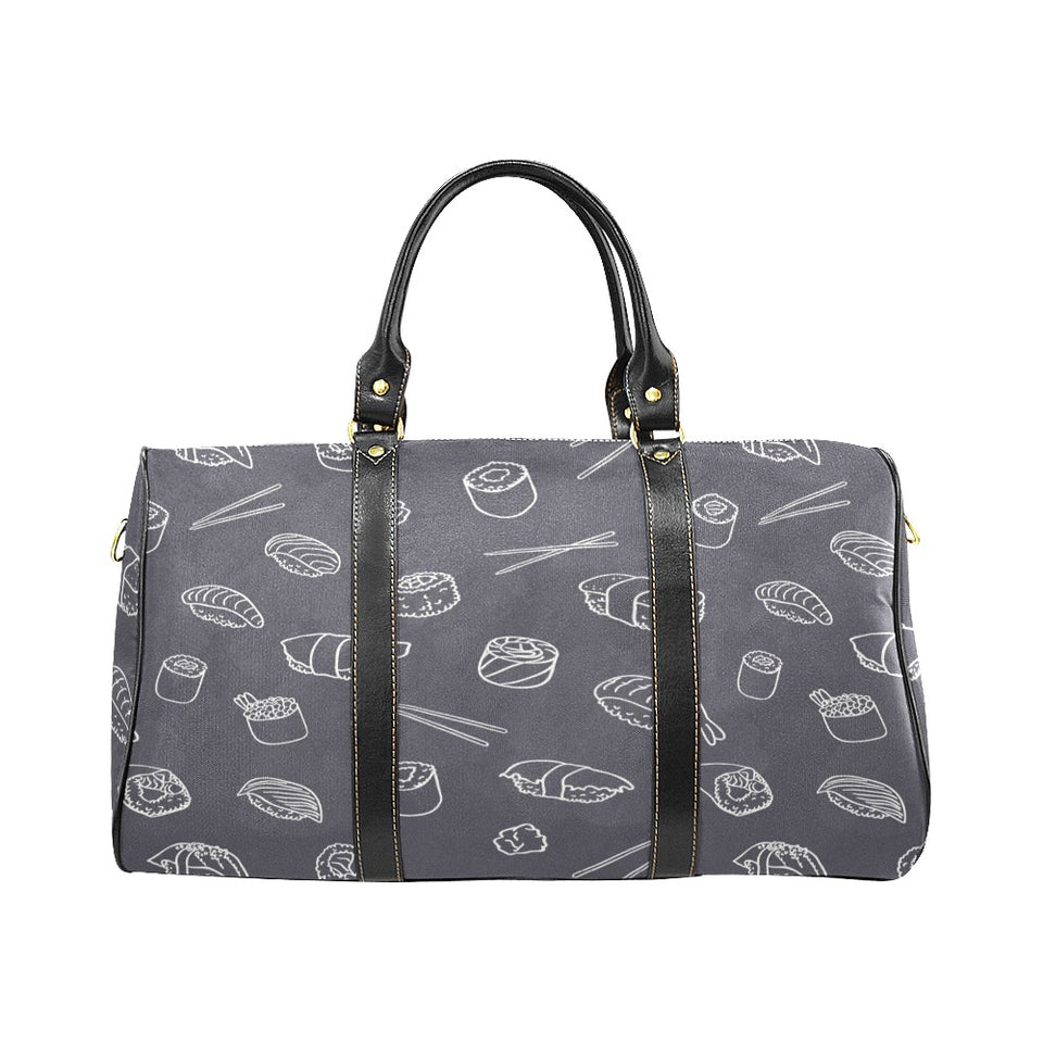 sushi pattern black background Travel Bag
