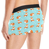 Fox pattern blue b ackground Men's All Over Print Boxer Briefs Men's Underwear