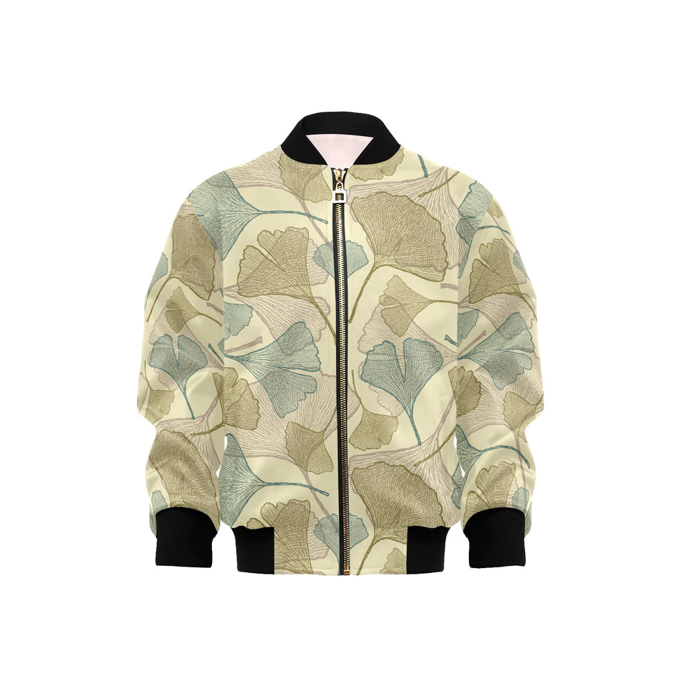 Ginkgo leaves design pattern Kids' Boys' Girls' Bomber Jacket