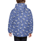 Seagull Pattern Print Design 03 Kids' Boys' Girls' Padded Hooded Jacket