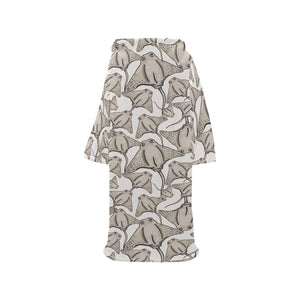 Stingray Pattern Print Design 05 Blanket Robe with Sleeves