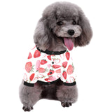 watercolor hand drawn beautiful strawberry pattern All Over Print Pet Dog Round Neck Fuzzy Shirt